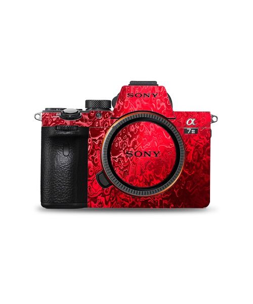 Red water ripple camera wrap